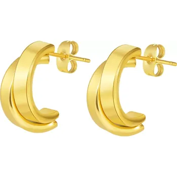Náušnice Náušnice z oceli 316L - propletené půloblouky, zlatá barva
