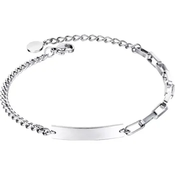 Náramek Náramek z oceli - zaoblený pásek, různé typy článků, stříbrná barva