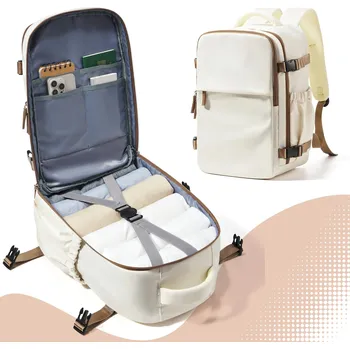 Městský batoh Cestovní batoh 40×30×20 vhodný pro Wizzair a notebook 15,6" Barva (Varianta): Béžová