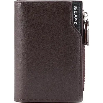 Peněženka Pánská krátká peněženka z PU kůže s kapsou na zip Barva (Varianta): Kávová