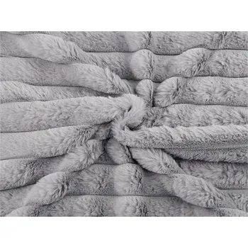 Kožešina s pruhy / imitace činčily, barva 6 šedá světlá