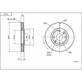 Brzdový kotouč Přední brzdový kotouč Xantia 2.0i 98- /mal/sada 4246R6 HART