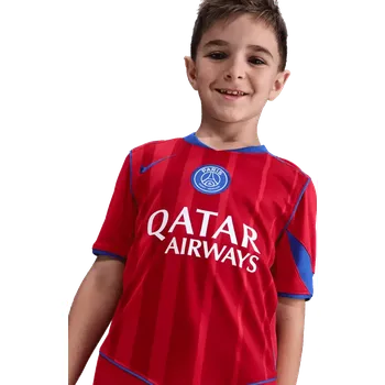 Míčový sport Dětský třetí fotbalový dres Nike PSG 25/26 červený krátký rukáv
