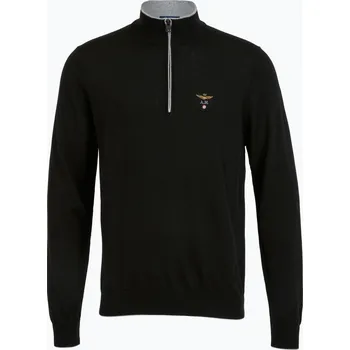 Oblečení a móda Pánský svetr Aeronautica Militare 1/2 Zip jet black