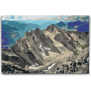 Malování podle čísel - Pohled na Alpy - Rakousko Velikost: 40x60cm, Rámování: Pouze srolované plátno