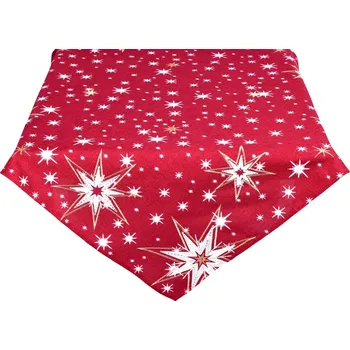 Ubrus vánoční, Zářivé hvězdičky, červený, 85 x 85 cm