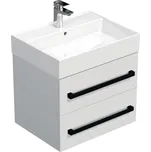 Swiss aqua technologies Koupelnová skříňka s černou úchytkou a umyvadlem SAT Cube Way 60x53x46 cm bílá lesk CUBE46C602BISAT