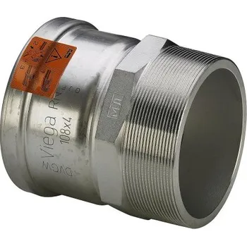 Instalatérský materiál Viega SANPRESS INOX 2311XL přechodový kus 76,1x2 1/2", s vnějším závitem, lisovací, voda, nerez ocel