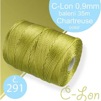Nit Nylonová nit C-Lon pevná korálková nit. Barva 291 Chartreuse. Síla nitě 0,9mm. Balení 35m na cívce.