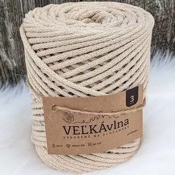 Příze Velká vlna Špagát 3mm Capuccino (Špagátová příze 3mm Kapučíno)