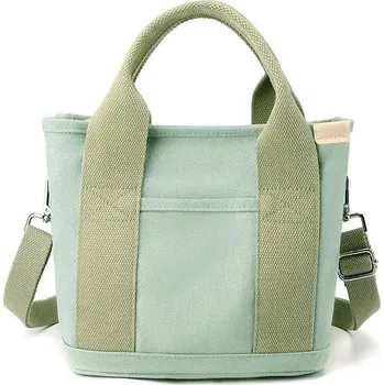 Kabelka Dámská plátěná kabelka s pevným dnem a zipem na mobil Barva (Varianta): Zelená