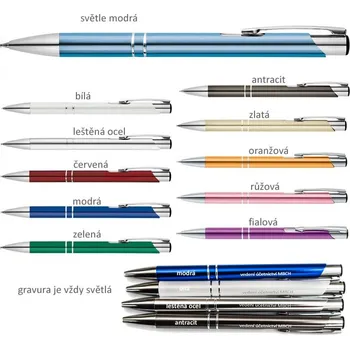 100ks propisek s vlastním textem - Barva propisky Zelená