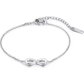 Náramek Náramek z oceli - lesklý symbol INFINITY, oválná očka, stříbrná barva