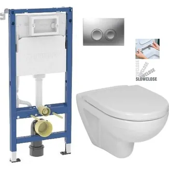 WC sada GEBERIT DuofixBasic s matným tlačítkem DELTA21 + WC JIKA LYRA PLUS + SEDÁTKO DURAPLAST SLOWCLOSE 458.103.00.2 21MA LY5