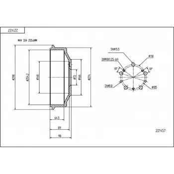 Brzdový kotouč Brzdový buben zadní Ducato 81- 1313675080 HART