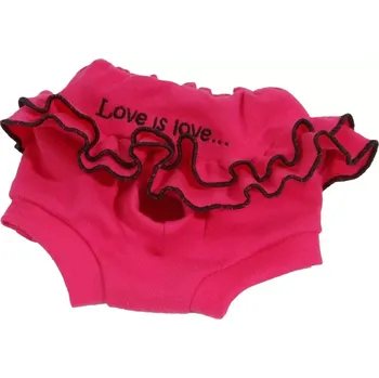 Obleček pro psa Růžové hárací kalhotky pro fenky s volánky (Oblečky pro hárající fenky)