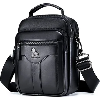 Pánská kožená crossbody taška z hovězí kůže s retro vzhledem Barva (Varianta): 91331-Black