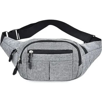 Ledvinka Pánská kožená ledvinka s řetízkem na telefon a doplňky Barva (Varianta): Šedá