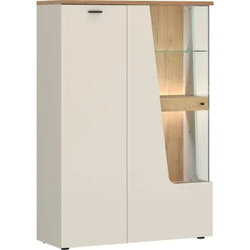 Knihovna Vitrína nízká 2D cashmere/dub coast evoke CTUV02L CUT OUT