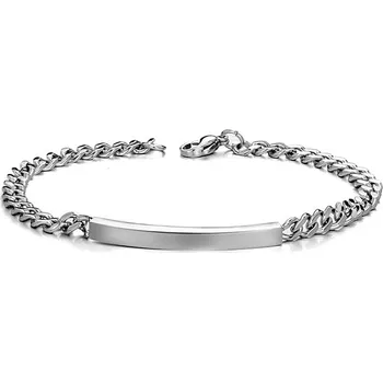 Náramek Náramek z oceli 316L - lesklý oblouk, stříbrná barva