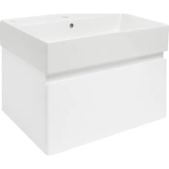 Nábytek Swiss aqua technologies Koupelnová skříňka s umyvadlem SAT B-WAY 59x30x45 cm bílá lesk BWAY60WU2