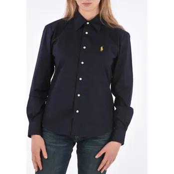 Dámská košile Dámská modrá košile Ralph Lauren Kendall slim fit - Velikost XL, Barva Modrá M56386 V33IJ064BJ065
