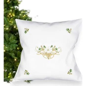 Polštář Návlek na polštář, Zvonky s vánoční hvězdou, smetanová, 40 x 40 cm