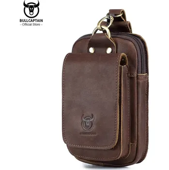 Peněženka Malá kožená taška BULLCAPTAIN s poutkem na opasek Barva (Varianta): Hnědá