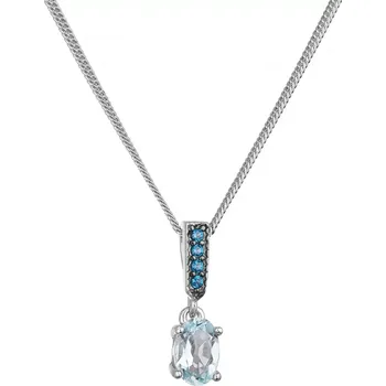 Náhrdelník Stříbrný náhrdelník luxusní s pravými minerálními kameny modrý 12082.3 london nano, sky topaz