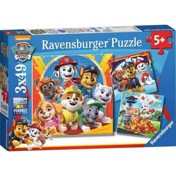 Puzzle Puzzle Ravensburger 050482 Tlapková patrola - Hrátky v listí 3x49 dílků