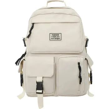 Městský batoh Univerzální batoh z nylonu – školní i pracovní využití Velikost: 17 palců, Barva (Varianta): Béžová