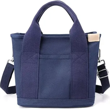 Dámská plátěná kabelka s pevným dnem a zipem na mobil Barva (Varianta): Modrá
