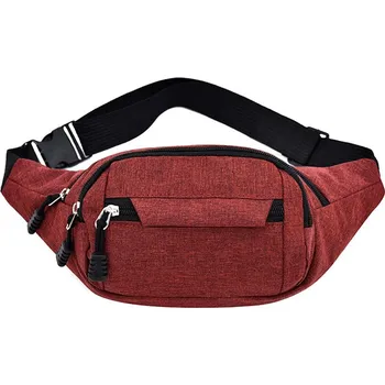 Ledvinka Pánská hrudní taška z plátna s voděodolným zipem Barva (Varianta): Červená