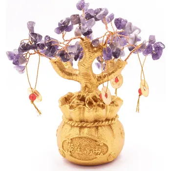 Přírodní kámen Milujeme Kameny Ametyst - stromeček štěstí 2 - pytel bohatství 535168