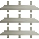 DASgastro Nástěnná police - 1,5 x 0,3m - 3-patrová