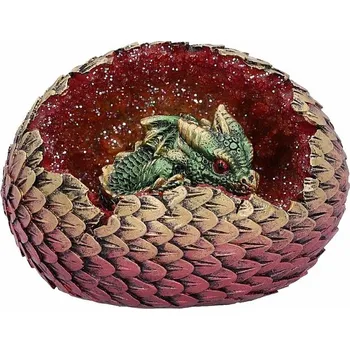 Soška Zelený dráček ve vejci cca 10,7 cm, 160 g