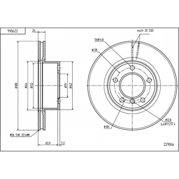 Brzdový kotouč Přední brzdový kotouč BMW 3 E90 07- 34116764643 HART