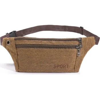 Ledvinka Plátěná ledvinka s více kapsami – unisex sportovní styl Barva (Varianta): Kávová