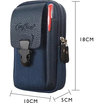 Ledvinka Pánská plátěná ledvinka s kapsami na telefon a peněženku Barva (Varianta): Modrá