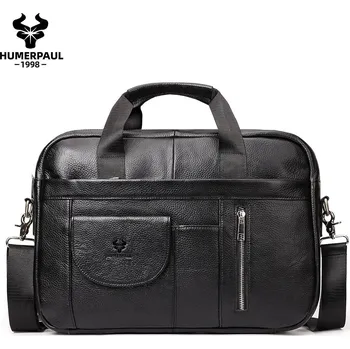 Pánská business brašna z pravé kůže na notebook a dokumenty Barva (Varianta): Černá