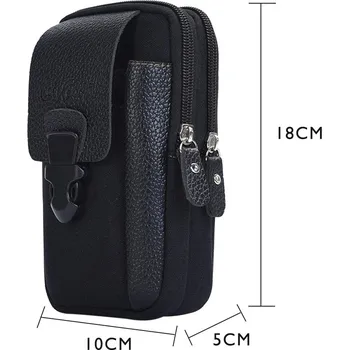 Ledvinka Pánská plátěná ledvinka s kapsami na telefon a peněženku Barva (Varianta): Černá