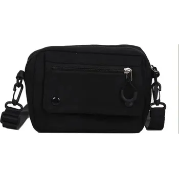 Kabelka Malá crossbody taška z plátna s kapsou na telefon a zipem Barva (Varianta): Černá