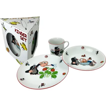 Talíř THUN talíř + miska + hrnek dětský KRTEK ZAHRADNÍK