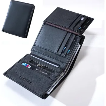 Kožená pánská peněženka s RFID ochranou a kapsou na mince Barva (Varianta): Černá