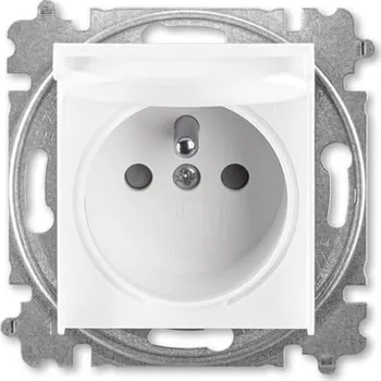 Elektrická zásuvka ABB LEVIT Zásuvka s ochr. kolíkem s clonkami s víčkem bílá/bílá 5519H-A02397 03