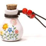 Milujeme Kameny Květy - keramická lahvička na esenciální olej - přívěsek 533635