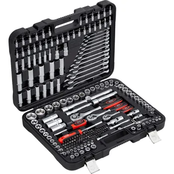 Sada nářadí Sada nářadí CONNEX Sada ořechů a klíčů v kufru, 3 ráčny, 216 dílů