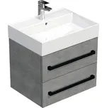 Swiss aqua technologies Koupelnová skříňka s černou úchytkou a umyvadlem SAT Cube Way 60x47,5x46 cm beton mat CUBE46C602BESAT