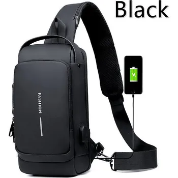 Sportovní batoh Pánská crossbody batoh BD1 s USB a ochranou proti krádeži Barva (Varianta): Černá