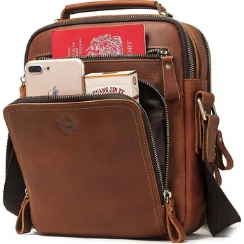 Pánská vintage kožená taška přes rameno s velkou kapacitou Barva (Varianta): Kaqi